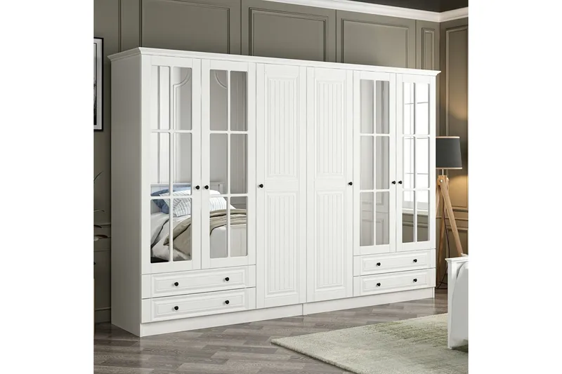 Fruitland Garderob med Spegel - Vit - Förvaring - Garderober & garderobssystem