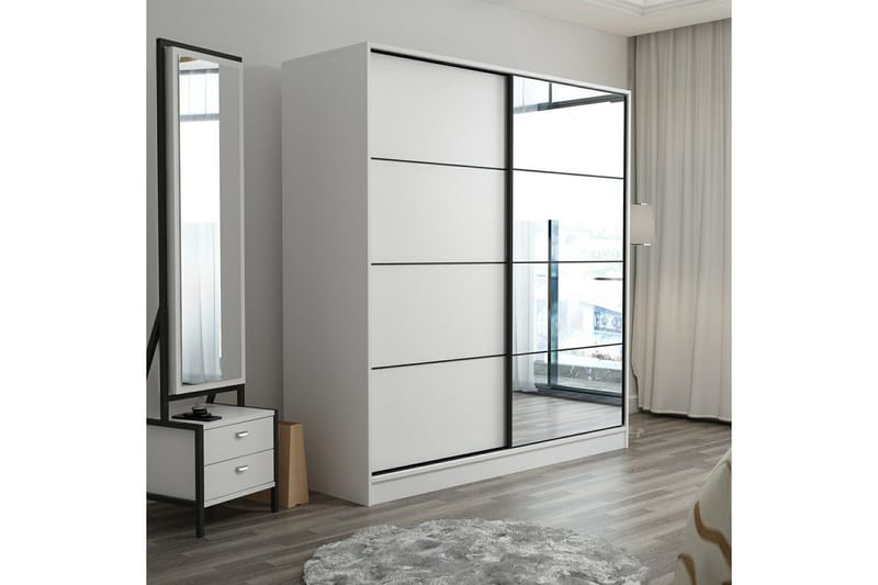 Fruitland Garderob med Spegel - Vit - Förvaring - Garderober & garderobssystem