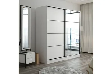 Fruitland Garderob med Spegel - Vit - Förvaring - Garderober & garderobssystem