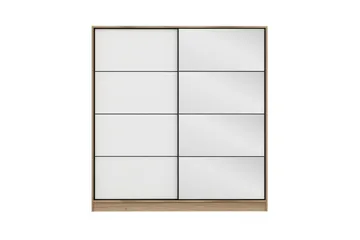 Fruitland Garderob med Spegel - Vit/Brun - Förvaring - Garderober & garderobssystem