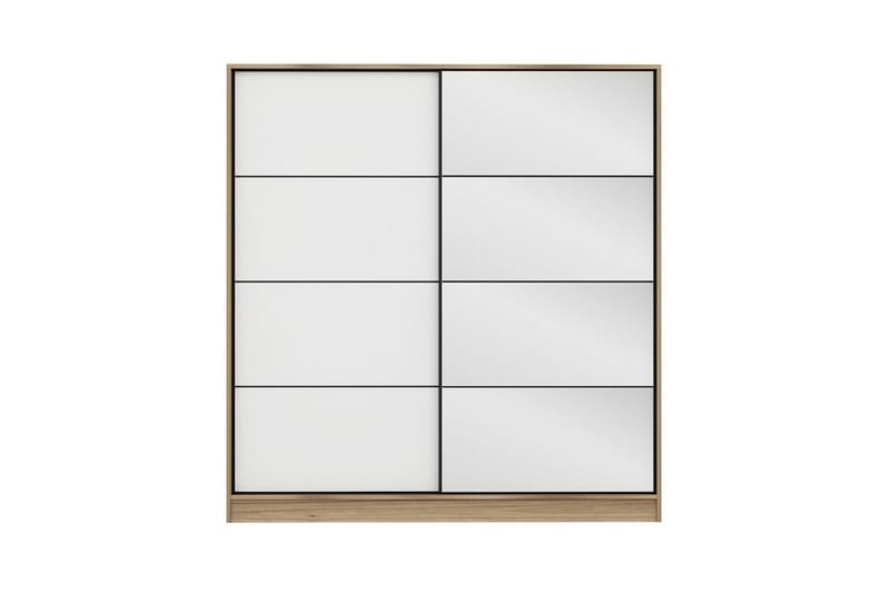 Fruitland Garderob med Spegel - Vit/Brun - Förvaring - Garderober & garderobssystem