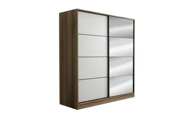 Fruitland Garderob med Spegel - Vit/Brun - Förvaring - Garderober & garderobssystem