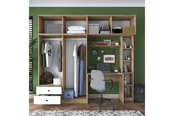 Fryderyk Garderob 240x216,8 cm - Valnöt/Vit - Förvaring - Garderober & garderobssystem