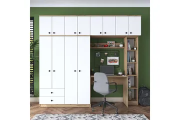 Fryderyk Garderob 240x216,8 cm - Valnöt/Vit - Förvaring - Garderober & garderobssystem