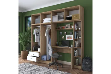 Fryderyk Garderob 240x216,8 cm - Valnöt/Vit - Förvaring - Garderober & garderobssystem