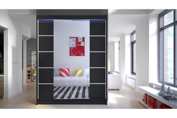 Garderob + LED Richmond - Svart/RGB LED - Förvaring - Garderober & garderobssystem