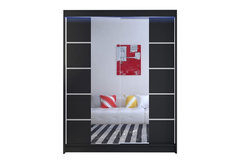 Garderob + LED Richmond - Svart/RGB LED - Förvaring - Garderober & garderobssystem