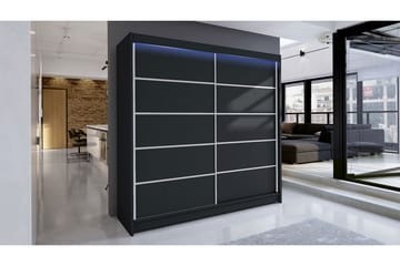 Garderob + LED - Svart - Förvaring - Garderober & garderobssystem