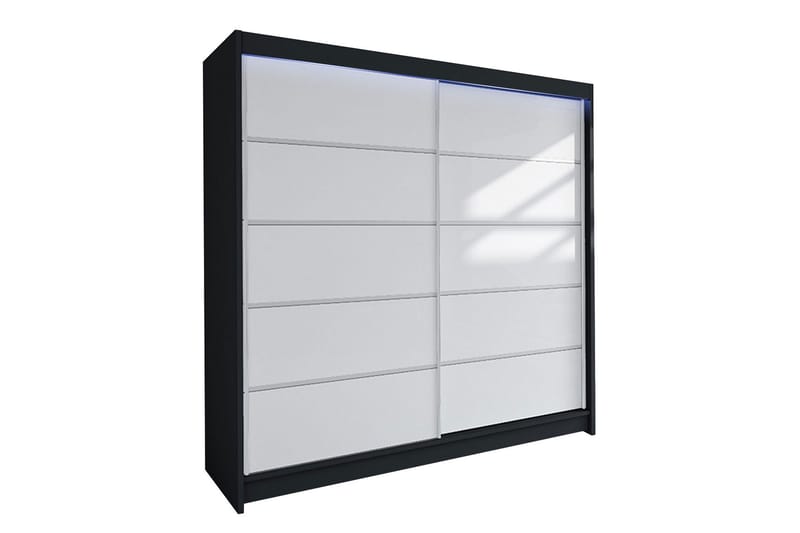 Garderob + LED - Svart|Vit - Förvaring - Garderober & garderobssystem