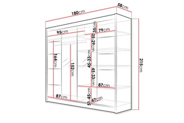 Garderob + LED - Vit|Ek - Förvaring - Garderober & garderobssystem