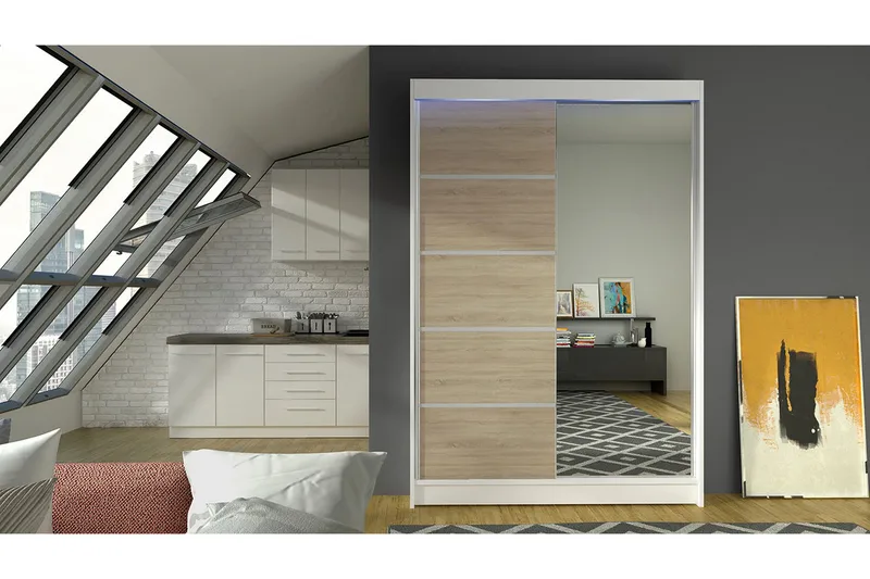 Garderob + LED - Vit/Ek/RGB LED - Förvaring - Garderober & garderobssystem