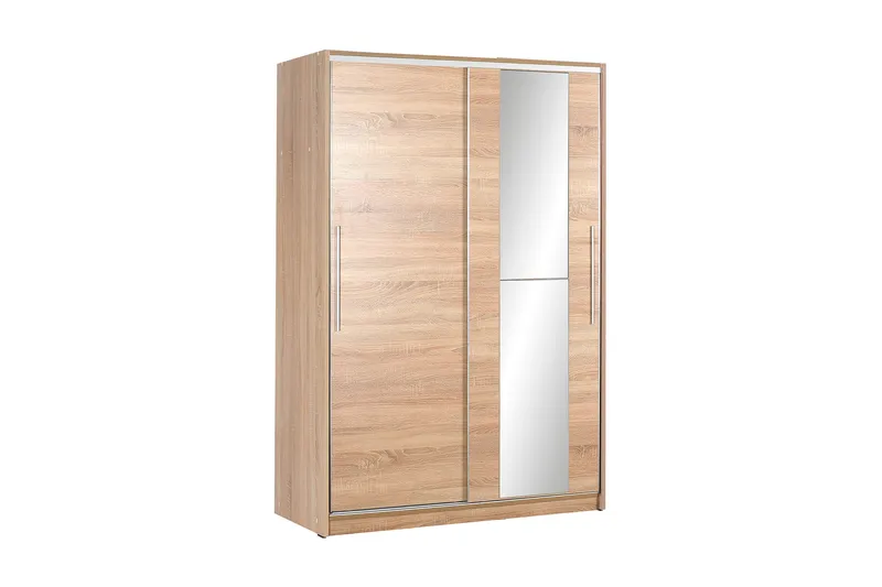 Garderob 120 cm i Ljust Trä, Beige