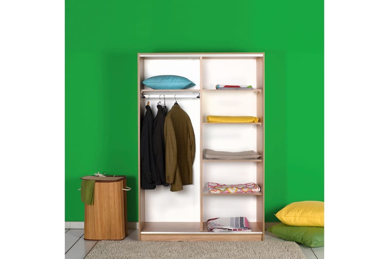 Garderob 120 cm i Ljust Trä - Beige - Förvaring - Garderober & garderobssystem