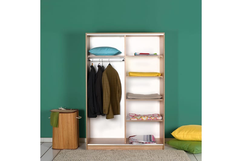 Garderob 120 cm i Ljust Trä - Beige - Förvaring - Garderober & garderobssystem