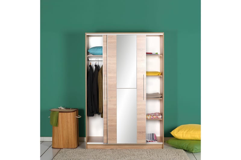 Garderob 120 cm i Ljust Trä - Beige - Förvaring - Garderober & garderobssystem