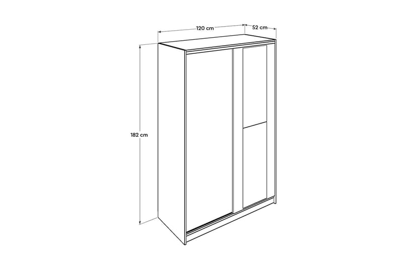 Garderob 120x182 cm - Natur - Förvaring - Garderober & garderobssystem