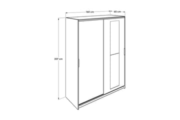 Garderob 160x207 cm - Natur - Förvaring - Garderober & garderobssystem