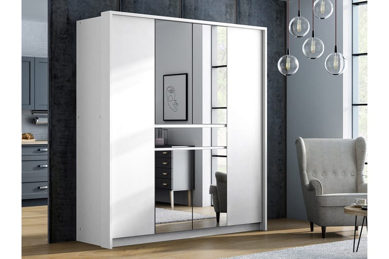 Garderob 200 cm - Vit - Förvaring - Garderober & garderobssystem