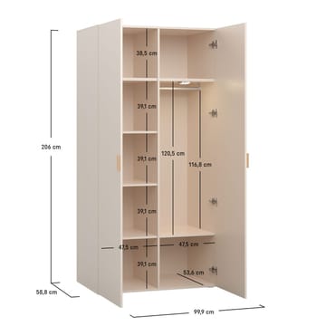 Garderob 4 You Fresh 2 Dörrar - Sandbeige - Förvaring - Garderober & garderobssystem