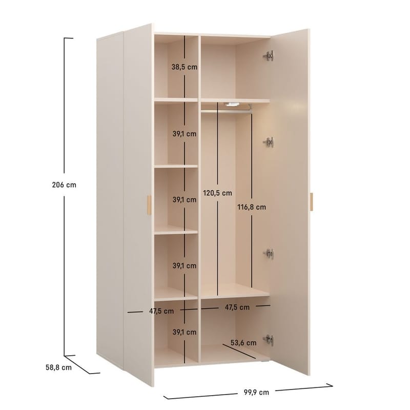 Garderob 4 You Fresh 2 Dörrar - Sandbeige - Förvaring - Garderober & garderobssystem