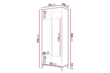 Garderob 74 cm i Målat Trä - Svart|Guld - Förvaring - Garderober & garderobssystem