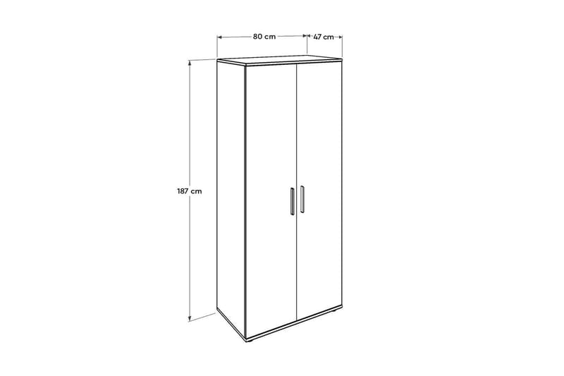 Garderob 80x187 cm - Vit - Garderober & garderobssystem - Garderobsskåp