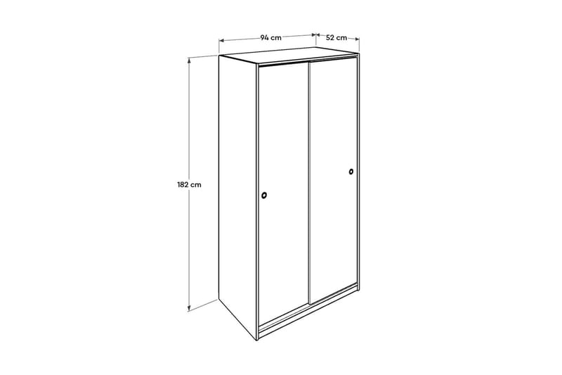 Garderob 94x182 cm 2 Skåp - Vit - Garderober & garderobssystem - Garderobsskåp