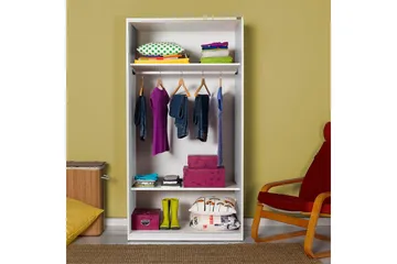 Garderob 94x182 cm 2 Skåp - Vit - Förvaring - Garderober & garderobssystem