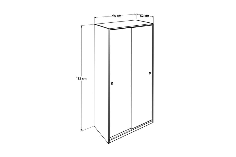 Garderob 94x182 cm - Natur - Garderober & garderobssystem - Garderobsskåp