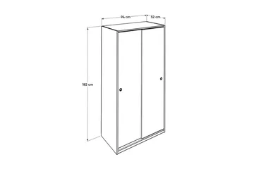 Garderob 94x182 cm - Vit - Förvaring - Garderober & garderobssystem