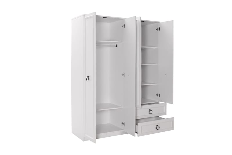 Garderob Ajra 140x185 cm Vit - Hanah Home - Förvaring - Garderober & garderobssystem