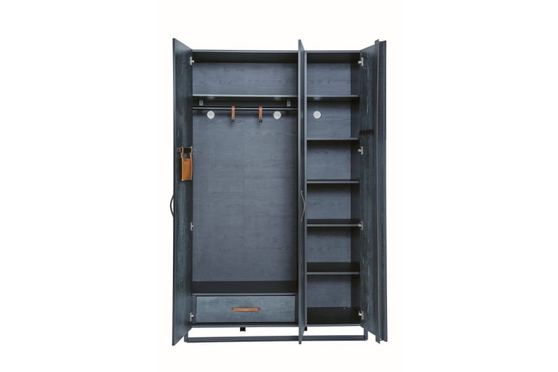 Garderob Akansha 132x210 cm Blå - Hanah Home - Garderober & garderobssystem - Garderobsskåp