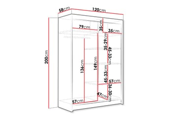 Garderob Aldo 120x200 cm - Svart - Förvaring - Garderober & garderobssystem