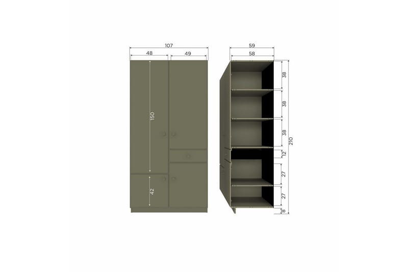 Garderob Alfie - 107 cm - Förvaring - Garderober & garderobssystem
