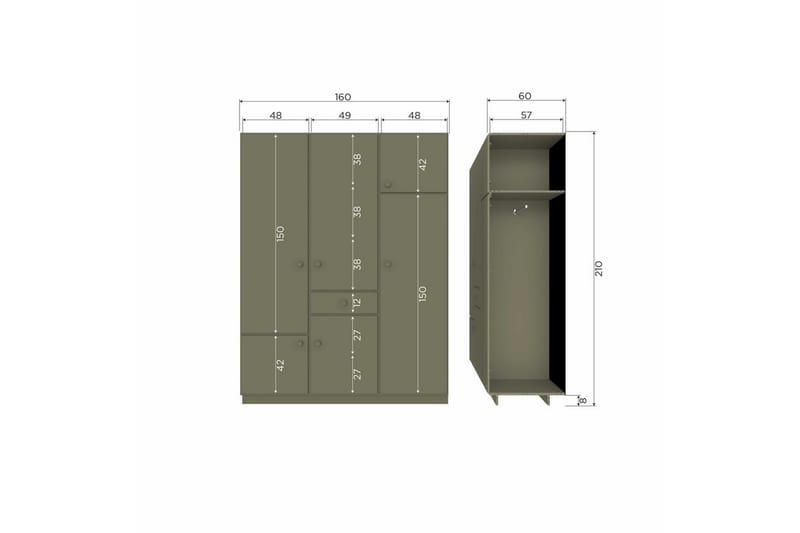 Garderob Alfie - 160 cm - Förvaring - Garderober & garderobssystem