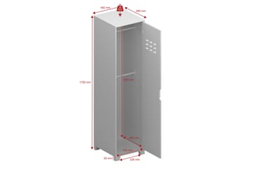 Garderob Alsterfors 47x47 cm - Grå - Förvaring - Garderober & garderobssystem