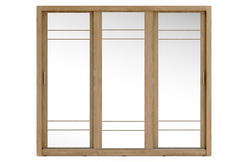 Garderob Amihan 250 cm 3 Skjutdörrar - Ek - Förvaring - Garderober & garderobssystem
