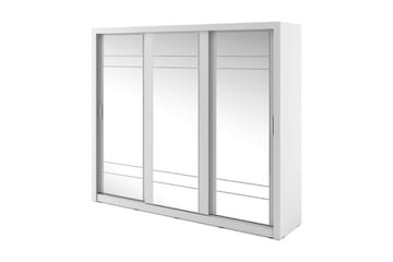 Garderob Amihan 250 cm 3 Skjutdörrar - Vit - Förvaring - Garderober & garderobssystem