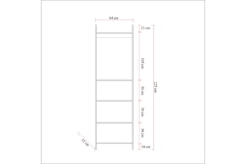 Garderob Anera 52x104 cm 5 Dörrar - Natur - Förvaring - Garderober & garderobssystem