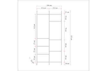 Garderob Anera 52x104 cm 5 Dörrar - Natur - Förvaring - Garderober & garderobssystem