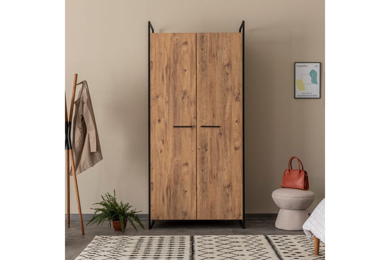 Garderob Anera 52x104 cm 5 Dörrar - Natur - Förvaring - Garderober & garderobssystem