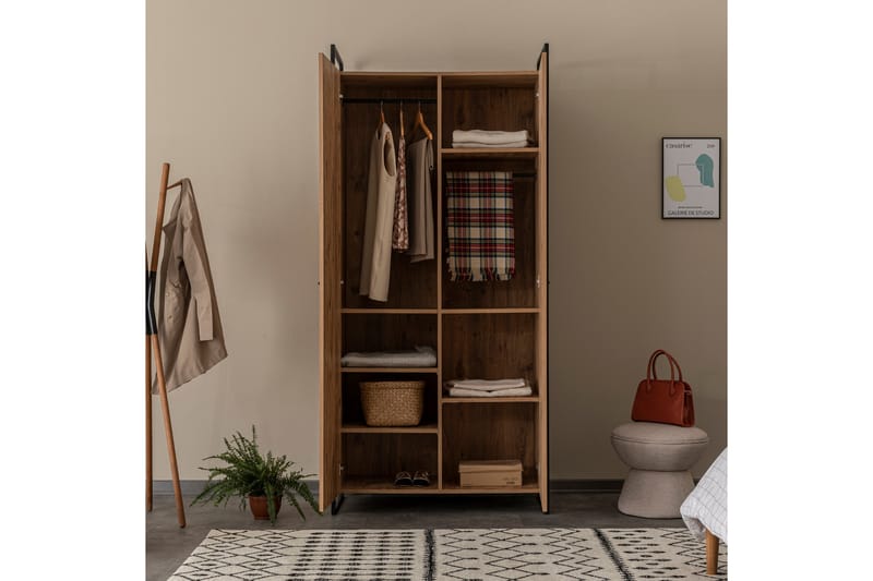 Garderob Anera 52x104 cm 5 Dörrar - Natur - Förvaring - Garderober & garderobssystem
