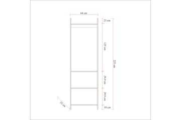Garderob Anera 52x64 cm 4 Skåp 13 Hyllor - Natur - Förvaring - Garderober & garderobssystem