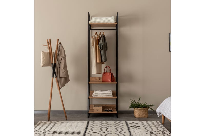 Garderob Anera 52x64 cm 4 Skåp 13 Hyllor - Natur - Förvaring - Garderober & garderobssystem