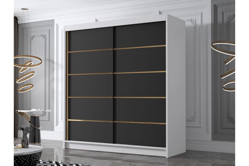 Garderob Bali 180x215 cm - Svart/Vit - Förvaring - Garderober & garderobssystem