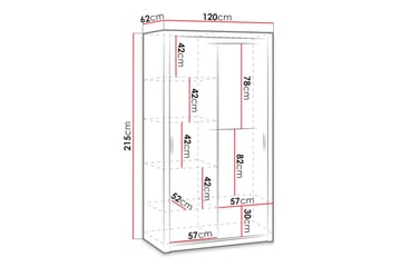 Garderob Barriga 120 cm med Spegel - Vit - Förvaring - Garderober & garderobssystem