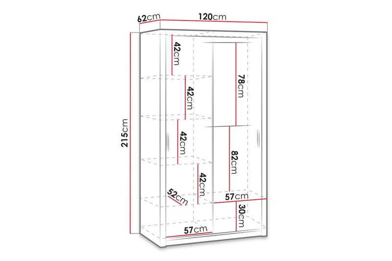 Garderob Barriga 120 cm - Vit - Förvaring - Garderober & garderobssystem