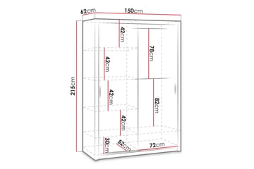 Garderob Barriga 150 cm - Natur - Förvaring - Garderober & garderobssystem