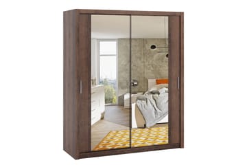 Garderob Barriga 180 cm med Spegel - Natur - Förvaring - Garderober & garderobssystem