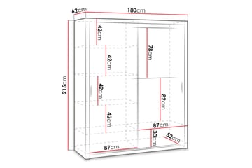 Garderob Barriga 180 cm - Vit - Förvaring - Garderober & garderobssystem
